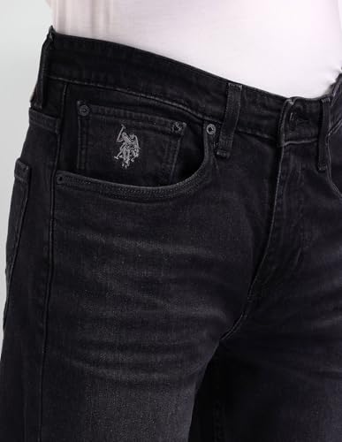 Image of U.S. Polo Assn. Harold Slim Straight fit Black Jeans UDJEN1416