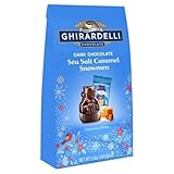 GHIRARDELLI Dark Chocolate Sea Salt Caramel Snowmen, 5.8 oz Bag