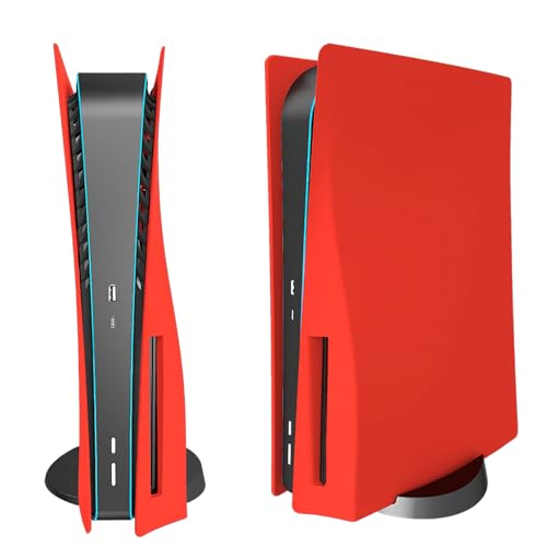 Image of Faceplate Cover Shell for PS5 Disc Edition Console Face Plates, Accessories Compatible with PlayStation 5 Protective Replacement Panels (Red)