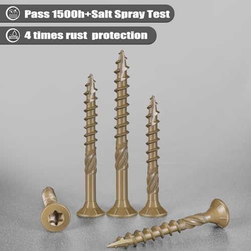 90pcs deck screws 810 wood screws assortment kit heavy-duty exteriorstar drivebronze 1-12342342-1234334t25 star bit