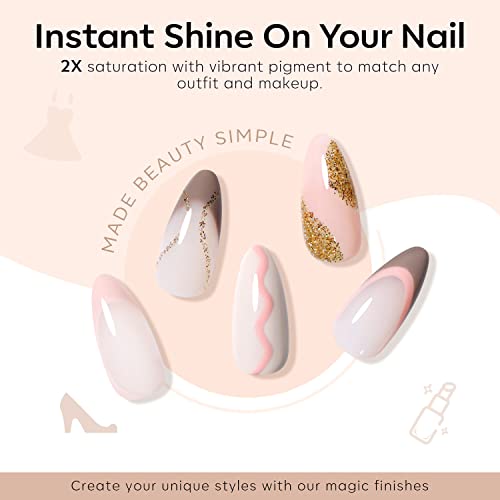 Image of modelones Nude Gel Nail Polish Set, 6 Colors Glitter Neutral Pink Gel Polish Brown Tan All Seasons Skin Tones Soak Off LED Soapnails Manicure Salon DIY Home Starter Kit Holiday Gift for Women Girl