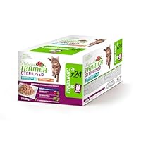 Natural Trainer Cibo Umido per Gatti Adulti Sterilizzati, Multipack Tacchino e Merluzzo, 24 x 85 g