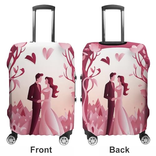 Luggage Cover Travel Suitcase Cover Elastic Washable Luggage Protector with Zipper Valentine's Day Paper Cut Anti Scratch Suitcase Protector Funny Luggage Sleeve for Suitcase 19'' - 32''3