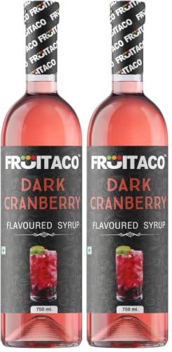 Image of Fruitaco Cranberry Syrup: Perfect Mixer for Enhancing Mocktails & Cocktails, Drinks, and Mojitos at Parties, Conveniently Packaged in a 750ml Bottle for All Your Mixing Needs | Non-Alcoholic