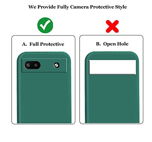 Image of A rtistque Liquid TPU Silicone Matte Shockproof Flexible with Camera Protection Soft Back Cover Case for Google Pixel 6A - Green