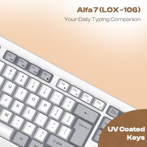 Image of LAPCARE USB Alfa Keyboard 7 Wired Membrane Keyboard | 104-Key US Layout | UV Coated Keycaps | Ergonomic Design | Quiet & Durable Membrane Build | 1-Year Warranty (LOX-106)