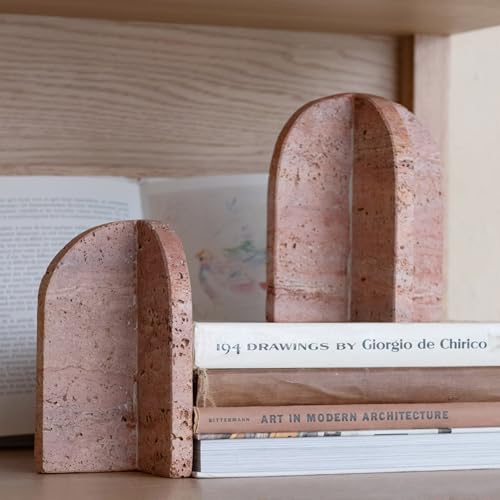Serre-livres travertin rouge Bloomingville objet design luxe - 3