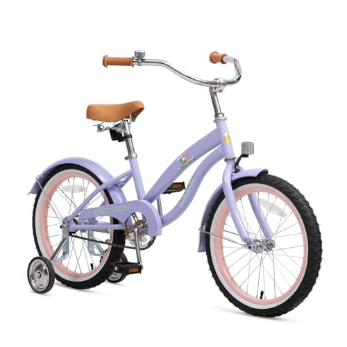 Image of ACEGER Girls Beach Cruiser Bike for Kids 5-13 Years Old, 16 inch 18 inch 20 inch 24 inch Single Speed Kids Bicycle Included Coaster Brake, Front and Rear Reflectors, 24 inch 7 Speeds with Dual Brakes