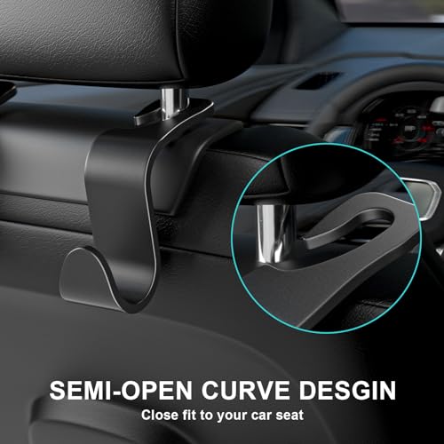 SUTOUG Autositz-Rückenhaken, Auto-Kopfstützenhaken, Autozubehör für den Innenbereich, 4 Stück, Kunststoff, schwarz, geeignet für Handtaschen, Einkaufstaschen, Kleidung, tragbare Werkzeugkiste