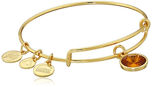 Alex and Ani "Bangle Bar" November Imitation Birthstone Gold-Tone Expandable Bracelet