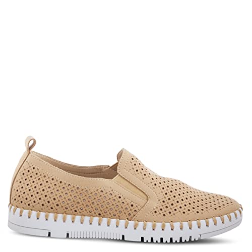 Image of PATRIZIA Surfie Women's Slip-On Shoes - Perforated Microfiber with Leather Insole, Flexible Rubber Sole, and 1 inch Heel for All-Day Comfort