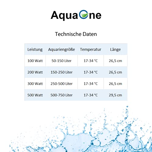 Chauffage d'aquarium AquaOne 100W pour eau douce et mer - 6