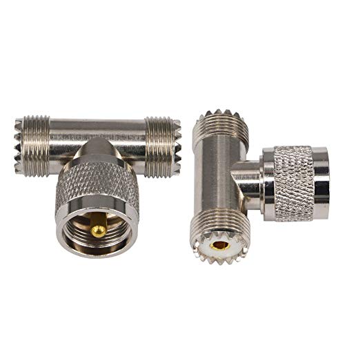 Conector UHF Macho PL-259 a doble Hembra SO239 - Pack 2 miniatura 1