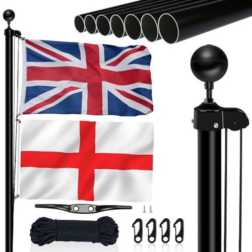 NQ 20FT Aluminium Flag Pole Kit with UK Flag