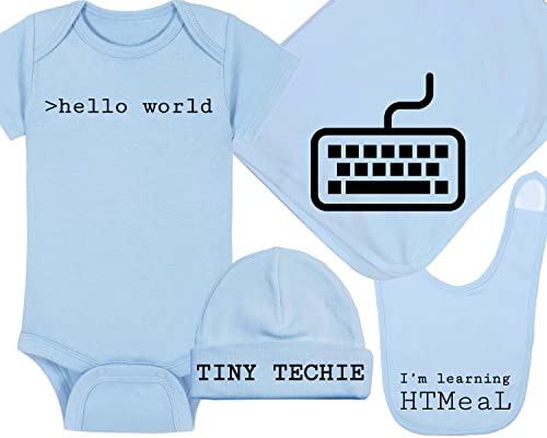 >hello world - Techie Baby Onesie - Hat - Blanket - Bib Package Combinations