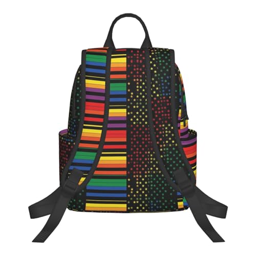 Travel Backpack Bookbag Satchel, Stylish and Functional Daypacks, Us Rainbow Love Lgbt Pride Black American Flag Daypack Rucksack3