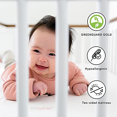 Babyletto Pure Core Crib Mattress, Hybrid Quilted Waterproof Cover, 2-Stage, Greenguard Gold Certified #TOP2