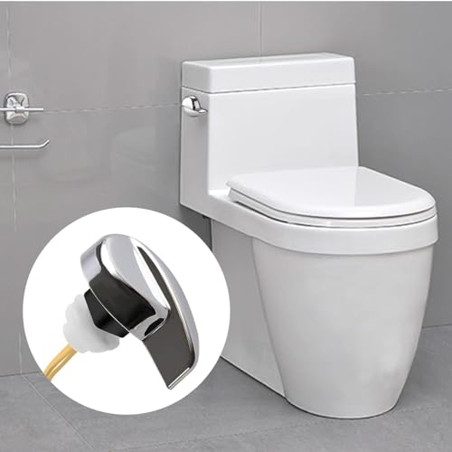 Image of 2Pack Toilet Handle Lever Flush Replacement, Universal Side Mount Toilet Flush Handle Tank Lever with 2 Pieces Stainless Steel Flapper Chains Fits Most Toilets, Chrome Finish, Easy Install
