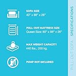 Intex Inflatable Pull-Out Sofa: Velvety Surface, 2-in-1 Valve, Cupholder, 46" x 88" x 26" - Blow-Up Couch and Folding Queen Size Air Mattress Bed - Image 3