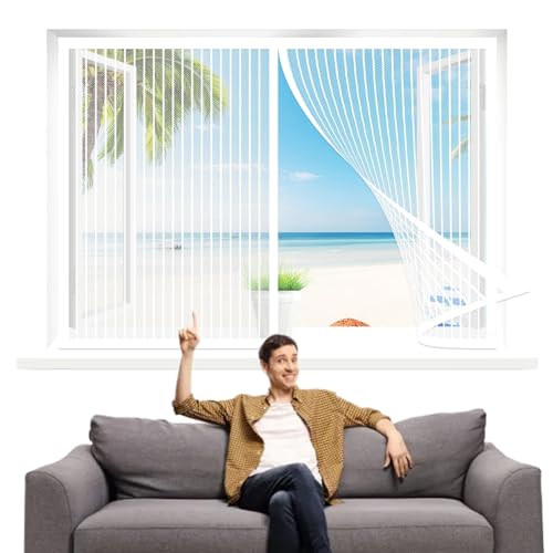 Moustiquaire Porte Fenetre Blanc en Maille Auto-Adhésive - 165 x 55 cm - 2