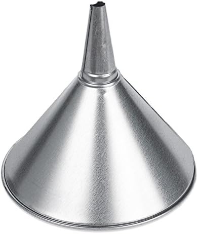 WirthCo Funnel King 94471 General Purpose Utility Funnel, 1 Quart, Galvanized Steel, Non-Swirl Rapid Flow Design with 50 Mesh Removable Brass Strainer Screen and Ribbed Vent Spout image 4