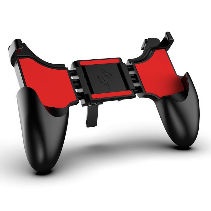 ELICTECH Controller di gioco mobile, gamepad meccanico a quattro dita con impugnatura regolabile pieghevole, impugnatura antiscivolo in ABS per giochi FPS, compatibile con smartphone fino a 6,5