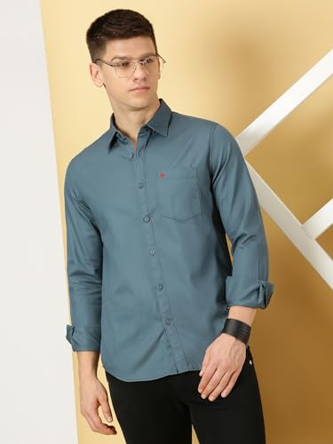 Image of Thomas Scott Men Classic Slim Fit Cotton Casual Full Sleeves Shirt