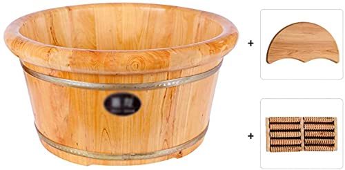 Baño de pies madera con masajedor y tapa