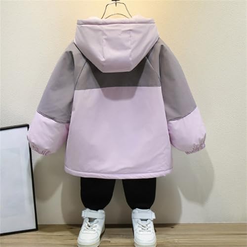 Boys Girl Winter Warm Thick Windbreaker with Hood Fleece Lined Zip up Turtleneck Jacket Kids Casual Outdoor Windproof Outfits3