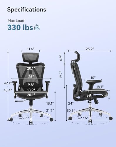 Sedia ergonomica da ufficio per computer schienale alto regolabile 3D traspirante con braccioli e supporto lombare moderno - Sedia gaming - Immagine 2