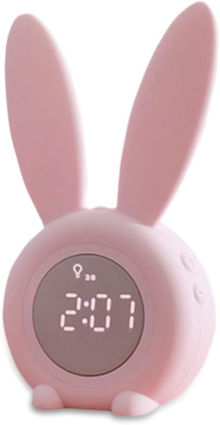 Réveil Enfant Numérique En Forme De Lapin - Affichage Automatique Heure, Date Et Température, Design Mignon