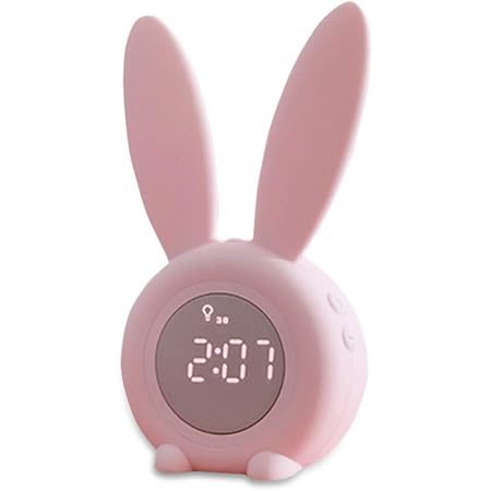Réveil Lapin Homealexa - Veilleuse Respirante, Affichage Température, Contrôle Vocal - Enfant