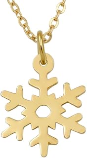 Halsband med snöflingehänge i 925 sterlingsilver, guld | WW_NLC_01783