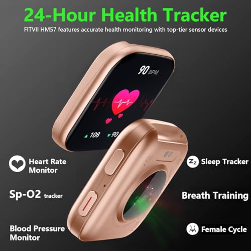 Image of FITVII Health & Fitness Tracker (Answer /Make Calls), Smart Watch with 24 /7 Heart Rate and Blood Pressure, Sleep Tracking, Blood Oxygen Monitor, 120+ Sport Modes Activity Tracker for Women Men