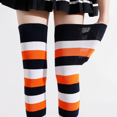 Image of Kayhoma Extra Long Cotton Stripe Thigh High Socks Over the Knee High Socks