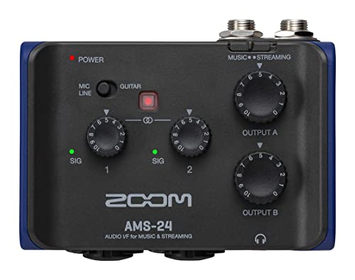 Zoom AMS-24 USB Audio Interface for Musicians & Podcasters with 2 Inputs, 4 Outputs, Loopback...