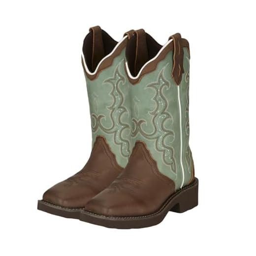 Justin Women's Raya Western Boot Broad Square Toe Brown 7 M US