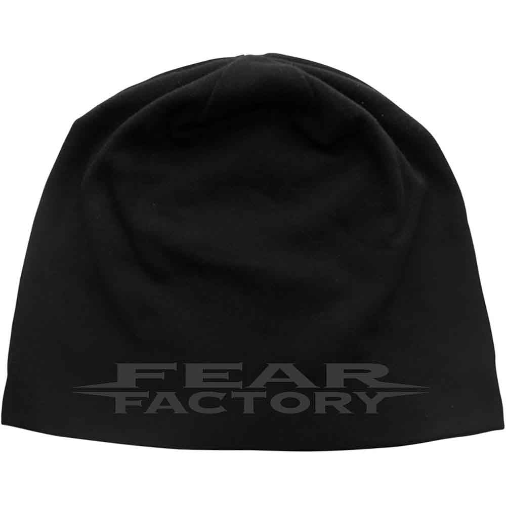 Fear Factory Beanie Hat cap Distressed Band Logo Official Black jersey One Size