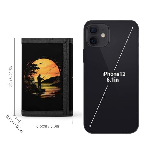 Fish Fishing Lover Mens Trifold Wallet 8 Card Holders Purse with Keychain & Photo Window Money Clip Travel Accessories2