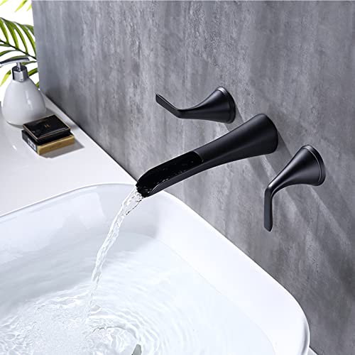 Grifo de baño cascada de pared para evitar salpicaduras y manchas de cal 3