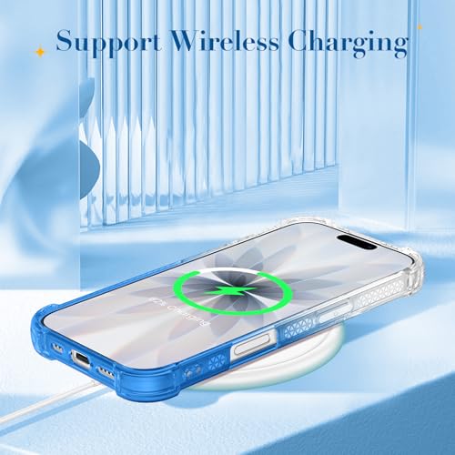 Ruky for iPhone 17 Case, with Screen Protector Glitter Sparkle Flowing Quicksand Waterfall Flexible Soft TPU Protective Women Girls Phone Case for iPhone 17 6.3 inches, Gradient Blue by Ruky - Image 5