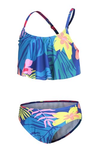 Maillot de bain 2 pièces fille aux finitions soignées style hawaïen chic 3 à 16 ans