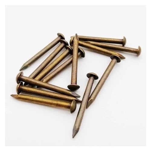 Clavos pequeños mini cabeza redonda 100 piezas 1.2 mm x 8 mm cobre puro latón antiguo para muebles bisagra tambor miniatura 5