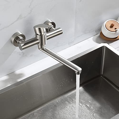 Grifo monomando para fregadero de cocina en acero inoxidable cepillado de alta gama 5