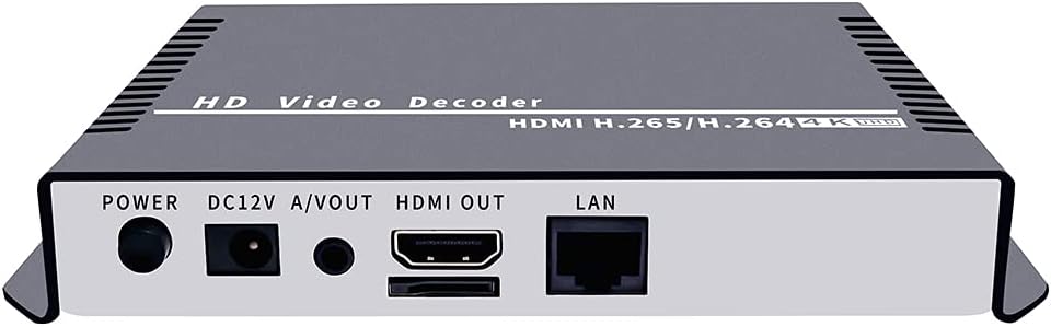 ISEEVY H.265 H.264 4K 1080P Video Decoder IPTV Decoder with HDMI and CVBS Output for Advertisement Display, IP Encoder Decoding, Network Stream Decoding Support RTMP RTSP RTP UDP HTTP