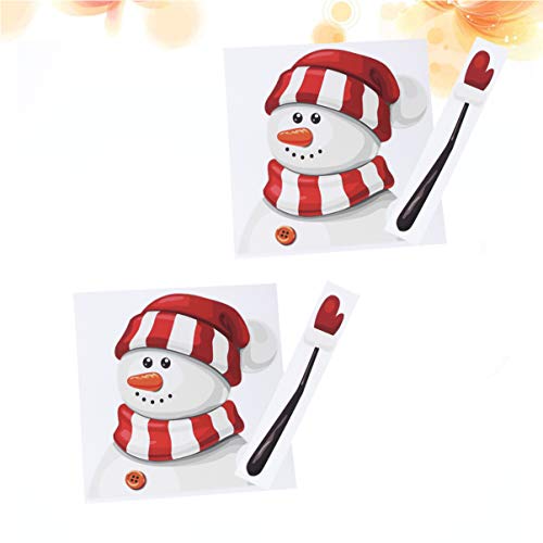 Toyvian 2Pcs Natal Santa Acenando Decalque Do Limpador de PÃ¡ra-Brisa 3D Cartoon Adesivo Limpador de