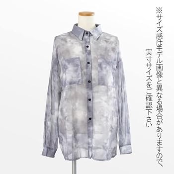 Cop copine シアーシャツ　グレー 長袖 Tシャツ y2k Amazon.co.jp: [デコラティブ] 柄シャツ シアーシャツ ぼかし柄