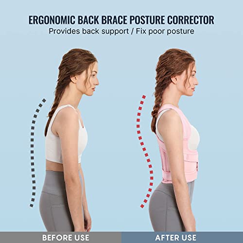 Back Brace And Posture Corrector For Women And Men, Back Straightener Posture Corrector, Scoliosis And Hunchback Correction, Back Pain, Spine Corrector, Support, Adjustable Posture Trainer, Pink, Small (Waist 26-34 Inch) #TOP1