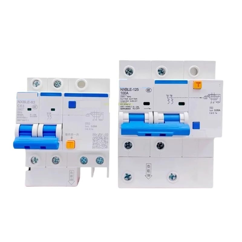 NXBLE 50MA 0.-5A RCBO Residual Current Operated Circuit Breaker Thermal Magnetic Switch NXBLE-63 NXBLE-125 32A 63A 125A(3P,20A)