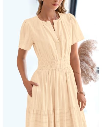 BTFBM Womens Summer 2026 Casual Maxi Dresses Lightweight Short Sleeve Dress - image 6